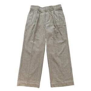 Everlane Draper High Rise Wide Leg Wool Houndstooth Pants Preppy Casual size 16